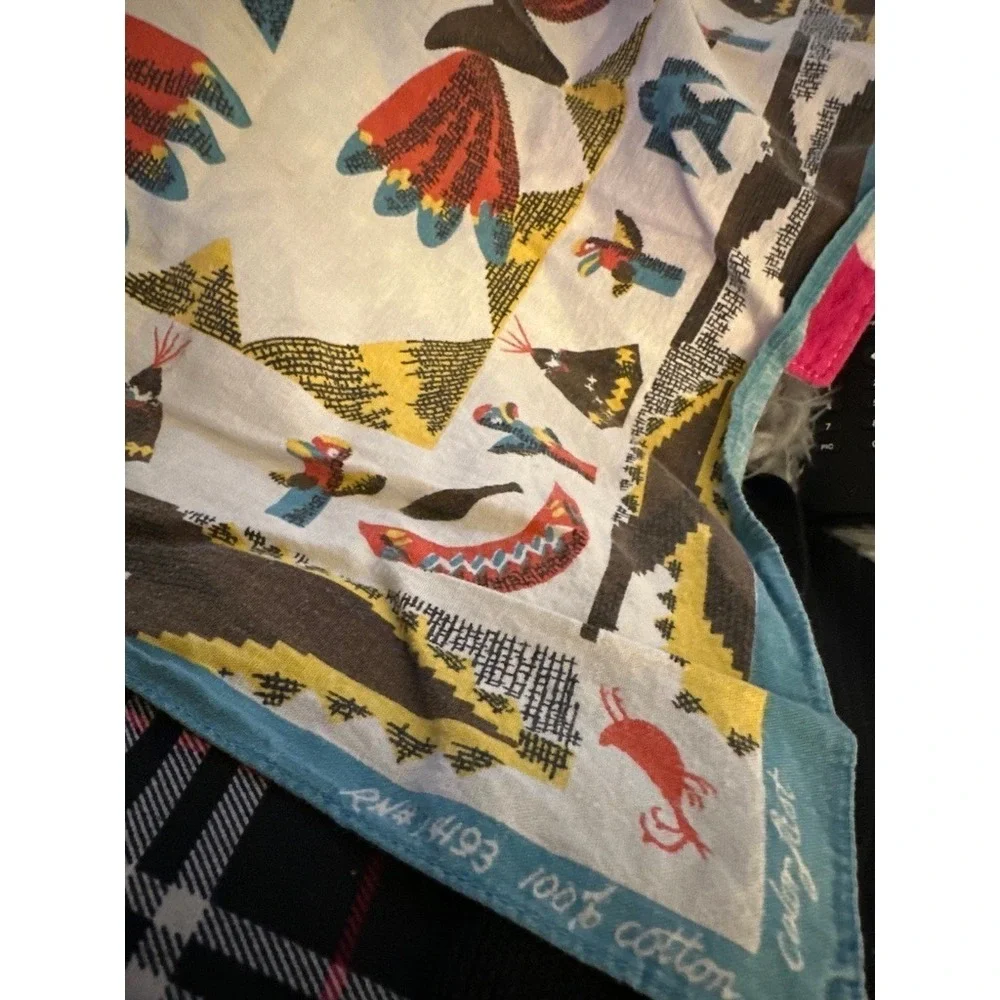 Vintage Bandana Multicolor Excellent Southwestern Thunderbird‎ Western Festival